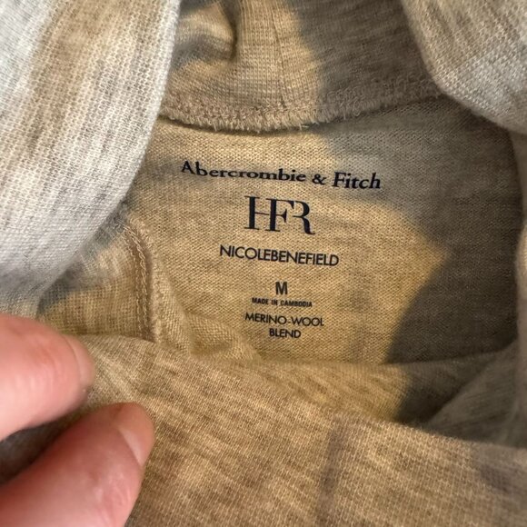 Abercrombie x HFR x Nicole Benefield Men's Gray Merino Wool Knit Turtleneck - Picture 3 of 5